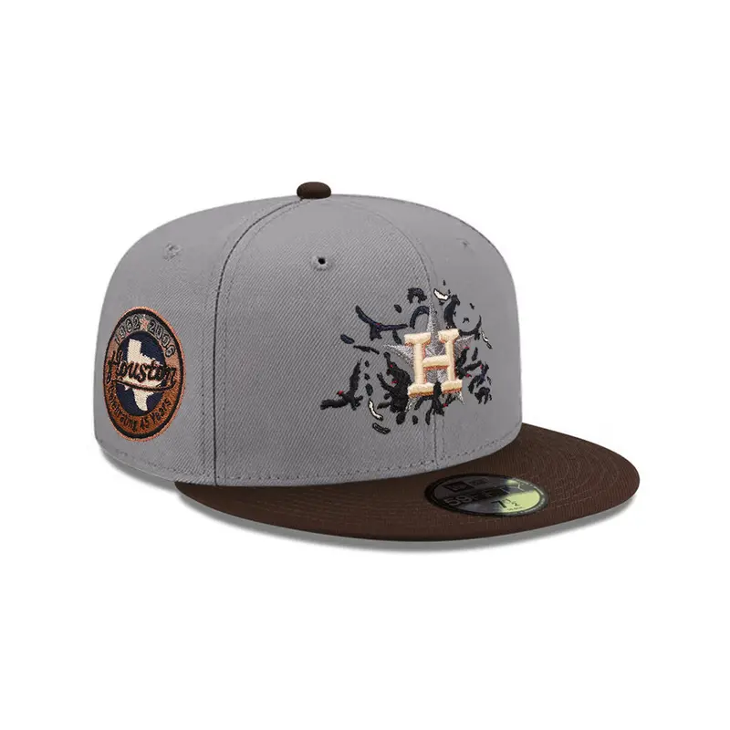 Houston Astros Fitted Cap – Storm Gray & Brown Two-Tone Commemorating 45th Anniversary