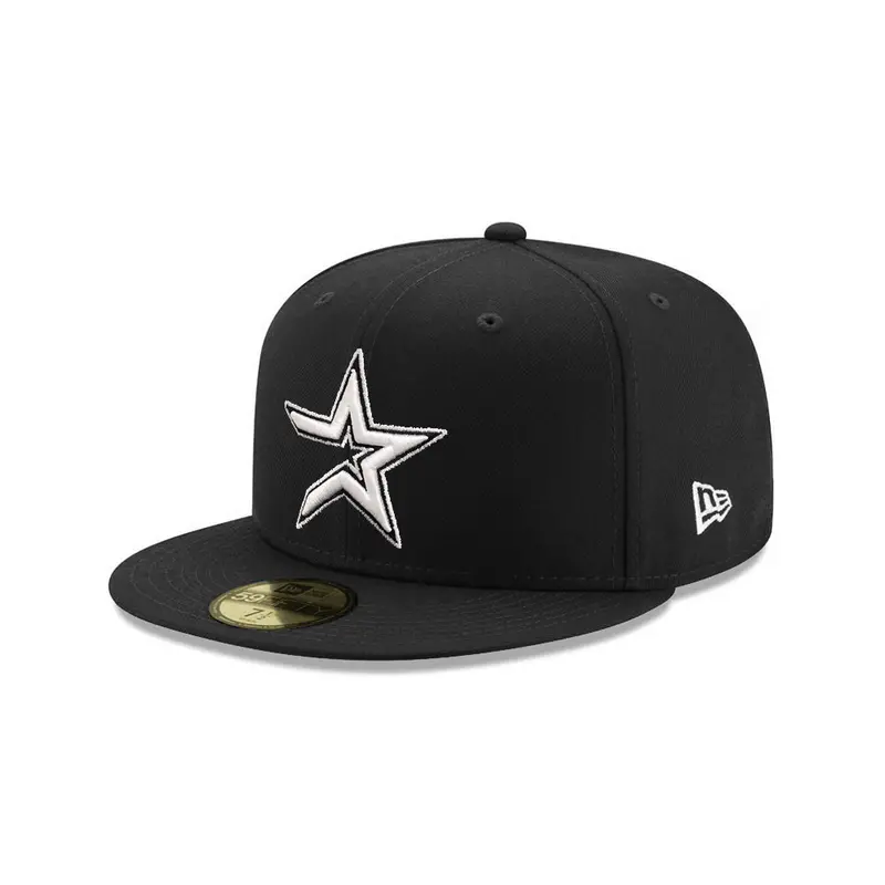 Houston Astros Minimalist Black-on-White 59Fifty Fitted Cap