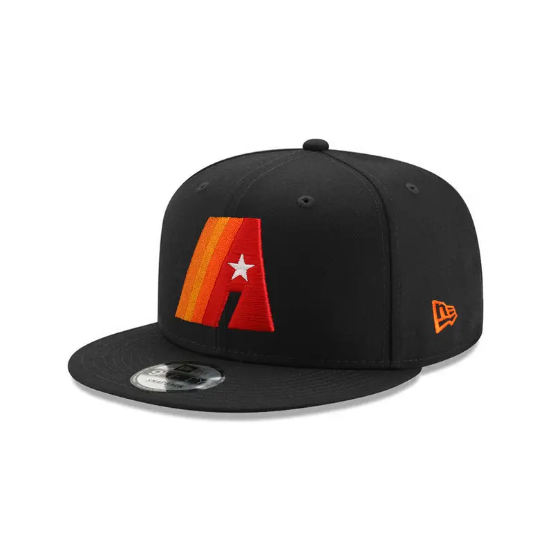 Houston Astros Prototype Logo Black Snapback Hat