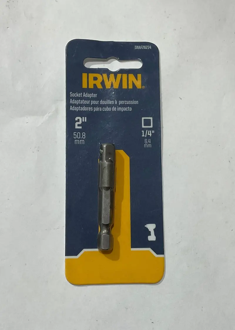 IRWIN 1/4-Inch Square Drive to 2-Inch Socket Adapter — Universal Fit