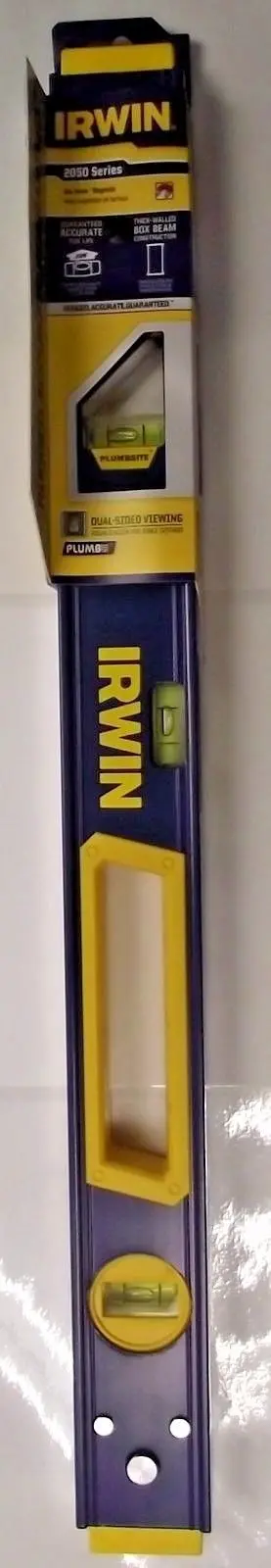 IRWIN 1921978 24″ Magnetic Box Beam Level – 2050 Series, Thick-Walled Aluminum Construction