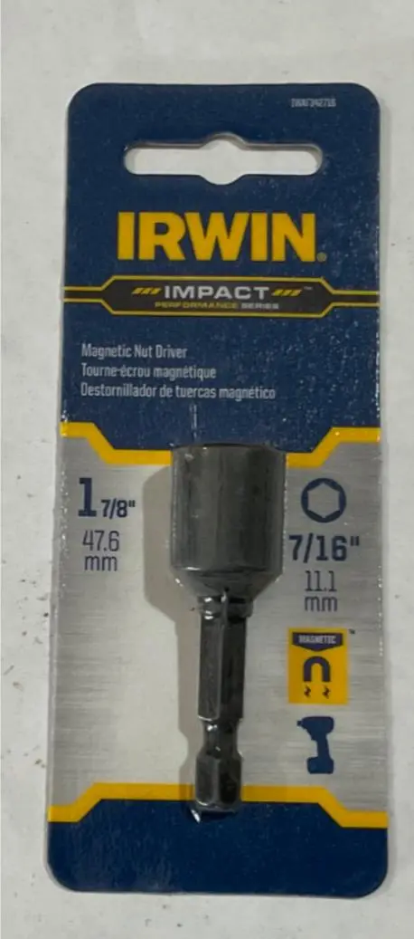 Irwin 7/16″ Magnetic Nut Driver – Impact-Ready Magnetic Socket Bit #I-1