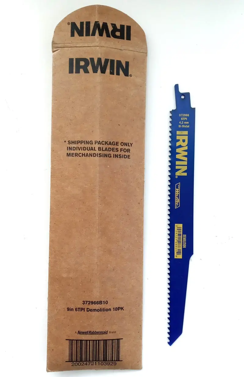 IRWIN Demolition Reciprocating Saw Blades — 9″ x 6 TPI, 10-Pack