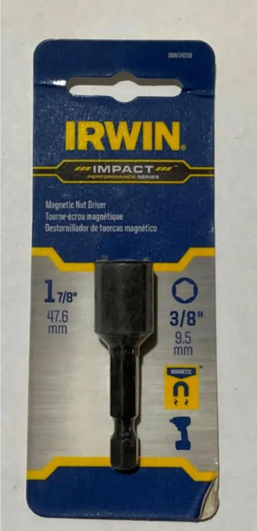 Irwin Magnetic Nut Driver, 3/8-Inch x 1-7/8-Inch, Model IWAF34238