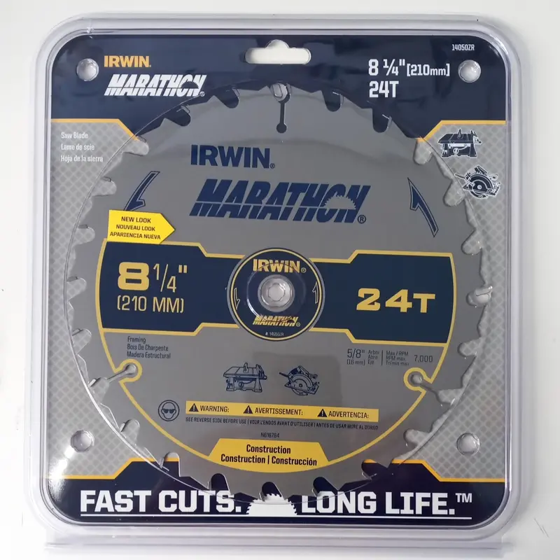 IRWIN MARATHON Carbide-Tipped Saw Blade – 8-Inch, 5/8-Inch Arbor, Aggressive Tooth Geometry