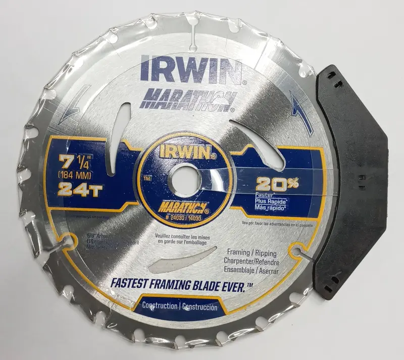 IRWIN Marathon Framing Blade – 7-1/4″ Diameter, 24T Carbide Edge for Fast, Clean Ripping