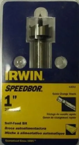 Irwin Speedbor 43016 1-Inch Self-Feeding Wood Drill Bit with Screw Tip