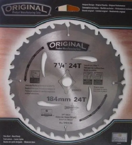 Iwasaki 00003 Circular Saw Blade — 7-3/4″ × 24T, 5/8″ Arbor, High-Performance Cutting for Wood