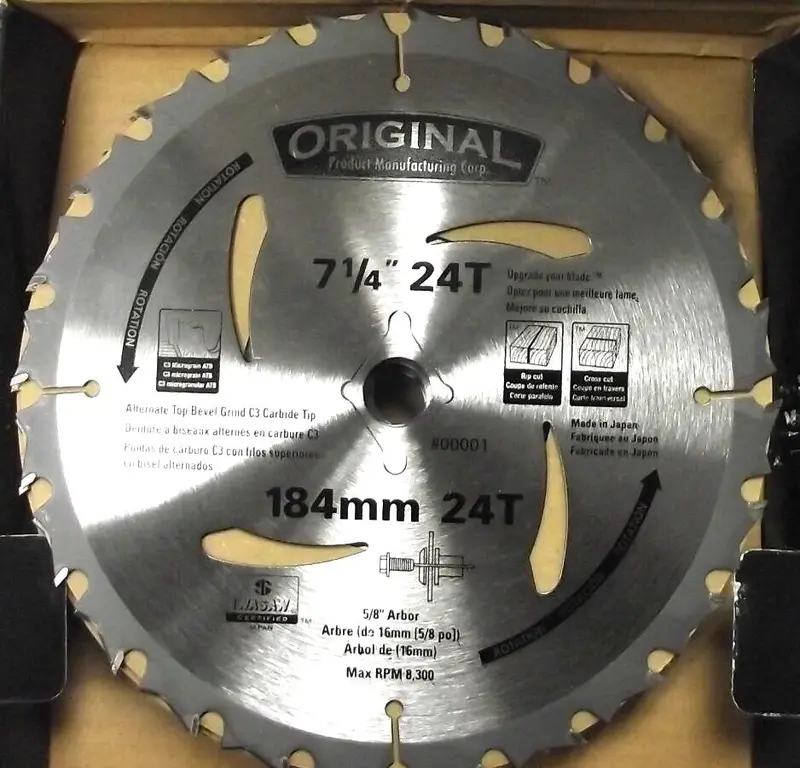 Iwasaki Premium 7-1/4″ Circular Saw Blades — 24T, 5/8″ Arbor, 10-Pack, Made in Japan