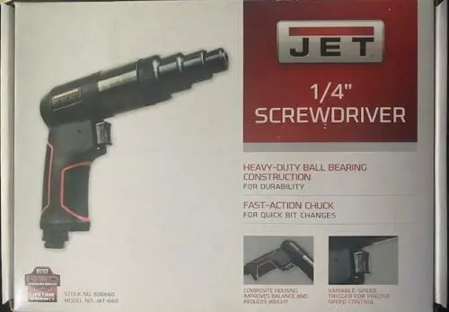 JET JAT-660 Composite Air Screwdriver – R12, 1/4″ Chuck, 800 RPM