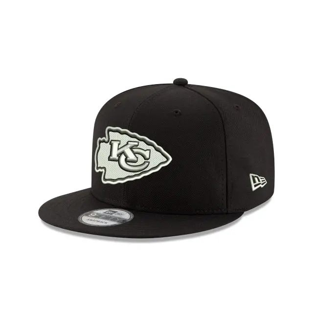 Kansas City Chiefs NFL Black-and-White 9Fifty Snapback Hat