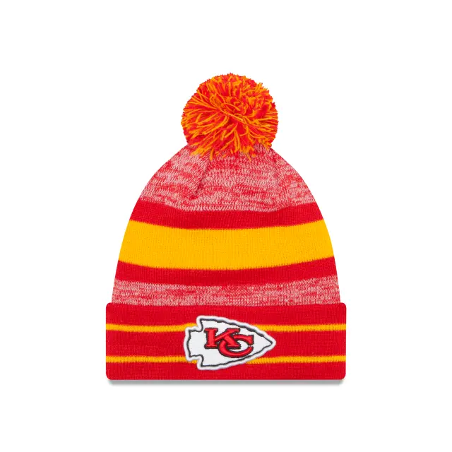 Kansas City Chiefs Team-Color Cuffed Pom-Pom Beanie – Winter Fan Gear