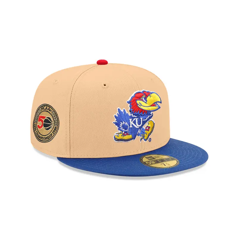 Kansas Jayhawks Candied Pecan Blue & White 50th NCAA Title Anniversary SP 59Fifty Fitted Cap