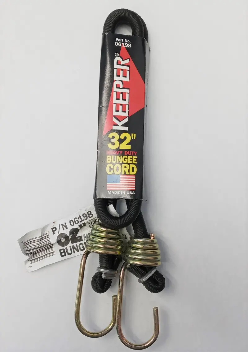 KEEPER 32″ Heavy-Duty Bungee Cord – Industrial-Strength Elastic with Secure Metal Hooks (Model 06198)