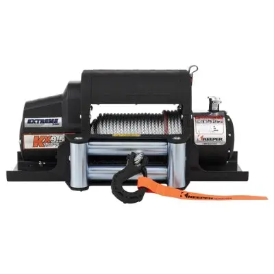 Keeper KX95122B DC Winch – 9500 lb Pulling Power, 12V, Remote-Controlled Heavy-Duty System