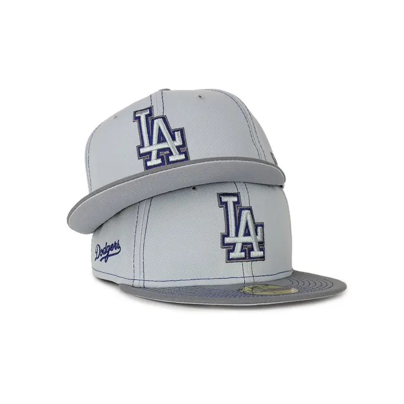 LA Dodgers Gray MLB Pop 59Fifty Fitted Cap