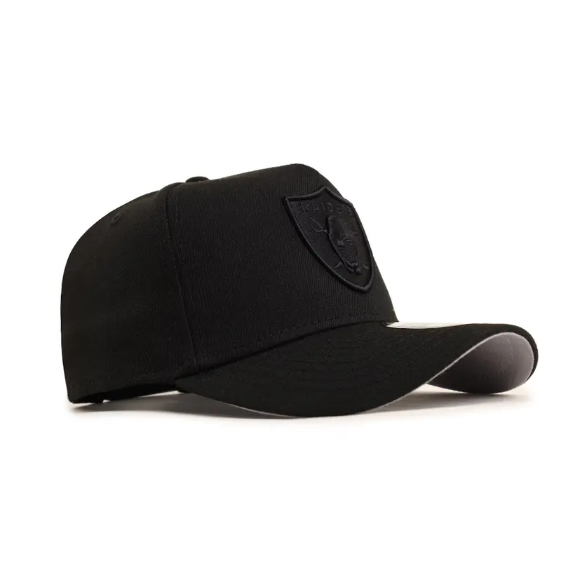 Las Vegas Raiders Black-on-Black 9Forty A-Frame Snapback