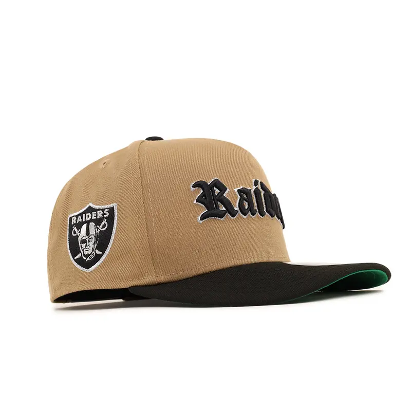 Las Vegas Raiders Khaki-and-Black Shield 9Fifty A-Frame Snapback