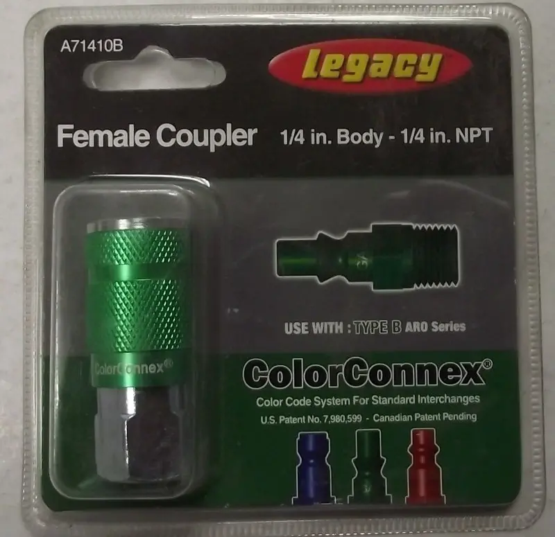 Legacy A71410B 1/4-Inch NPT Female Quick Coupler Body — Steel and Aluminum Construction