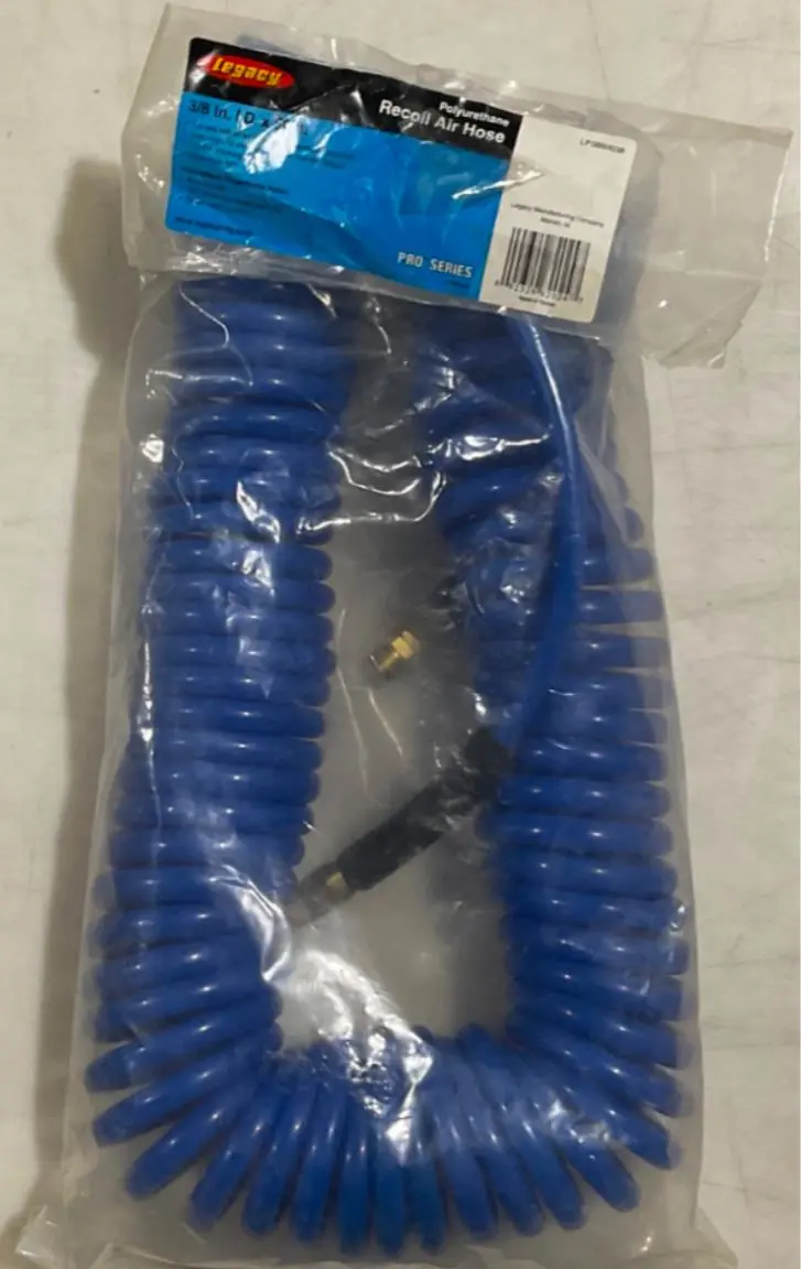 Legacy Polyurethane Recoil Air Hose – 3/8″ I.D. x 50 ft, Lightweight & Tangle-Free #0