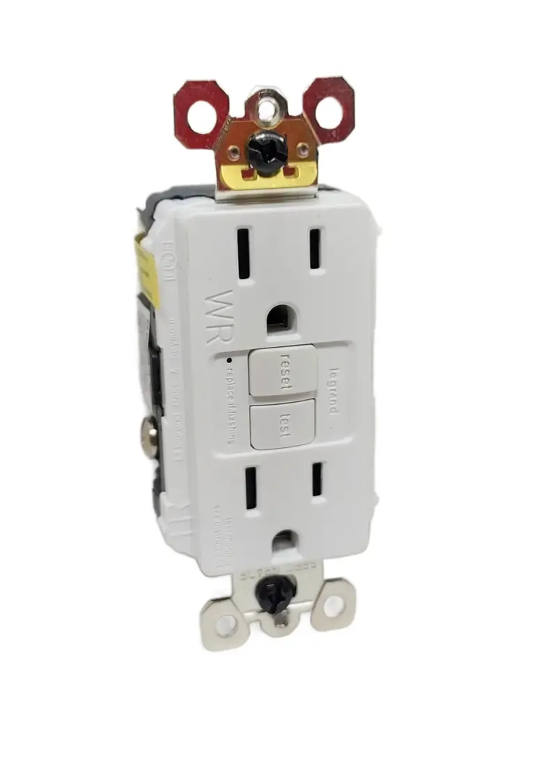 Legrand Weather-Resistant GFCI Duplex Outlet – 15A, 125VAC, Tamper-Resistant, White (1597TRWRWCCD4)