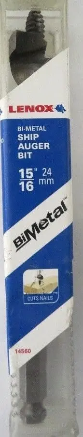 Lenox 15/16-Inch Bi-Metal Ship Auger Bit – Model 14560