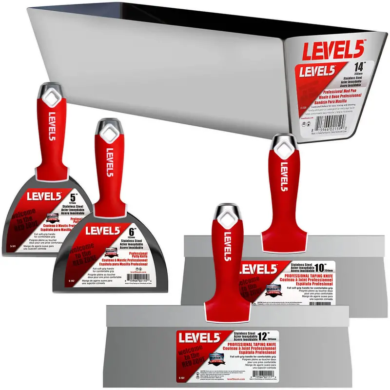 Level 5 Stainless Steel Finishing Hand Tool Set – 5-Piece, Professional Grade (Model 5-600)