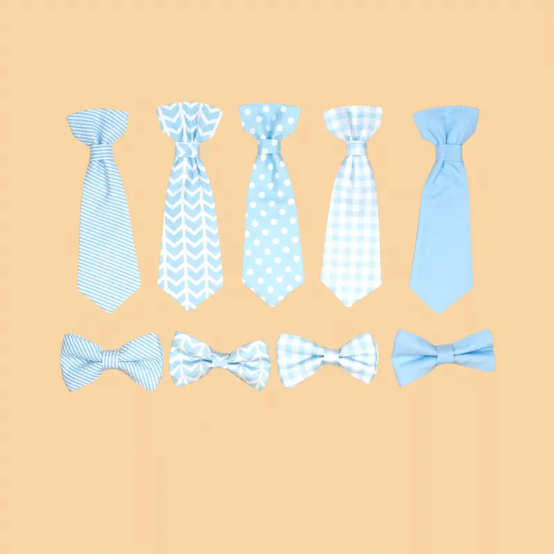 Light Blue Snap-On Necktie for Newborns