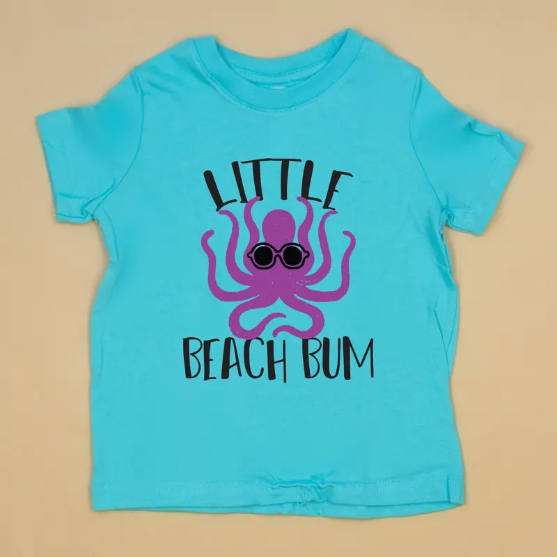 Little Beach Bum Caribbean Blue Kids T-Shirt