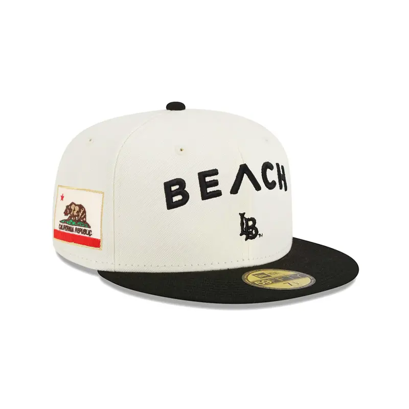 Long Beach State Chrome-and-Black California Flag SP NCAA 59Fifty Fitted Cap