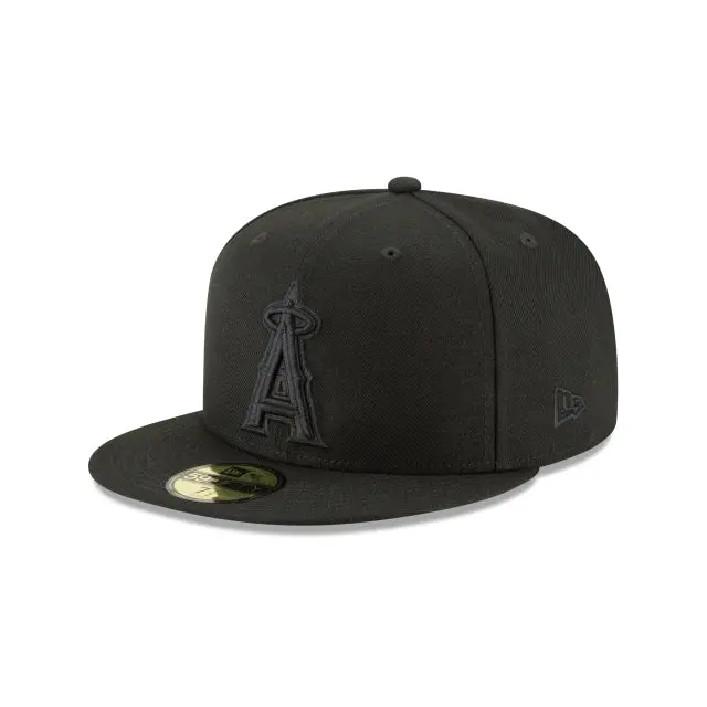 Los Angeles Angels Black-on-Black 59Fifty Fitted Hat – MLB Official Replica