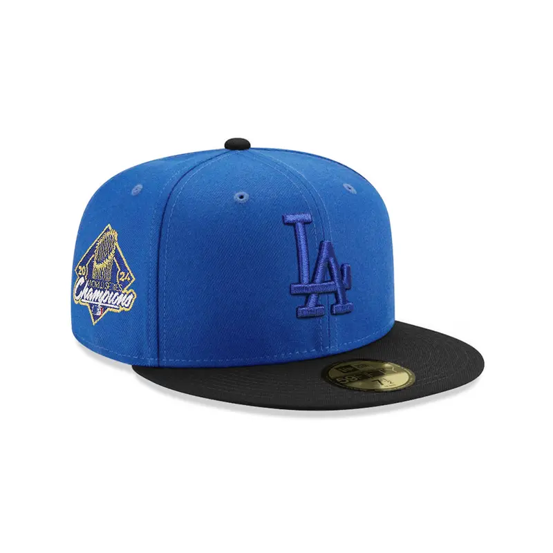 Los Angeles Dodgers 2024 World Series Champions Cap – Blue-and-Black Two-Tone – SP 59Fifty Fitted