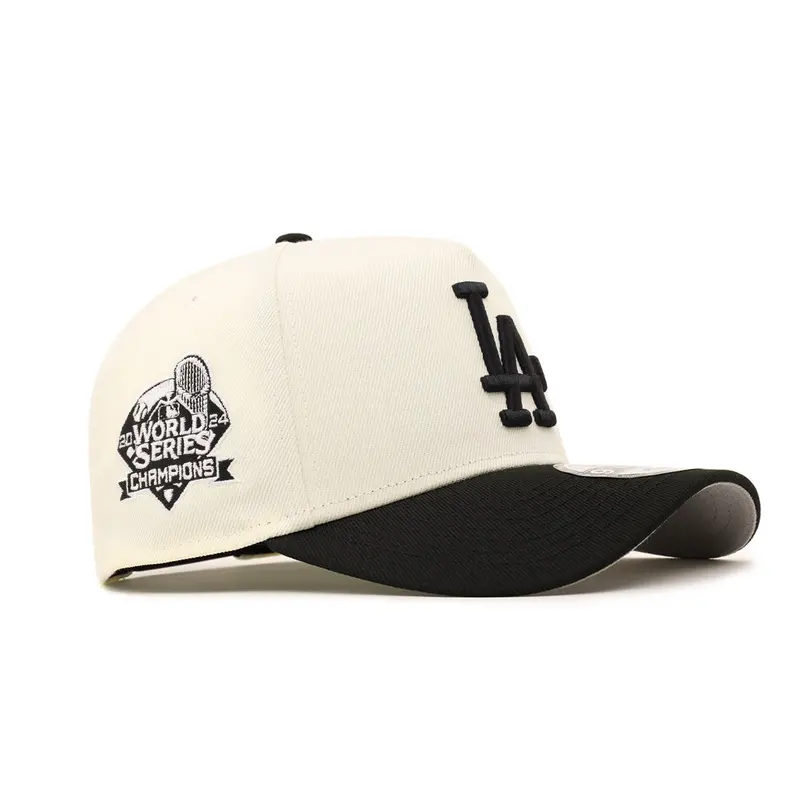 Los Angeles Dodgers 2024 World Series Champions Chrome-Black Two-Tone 9Forty A-Frame Snapback