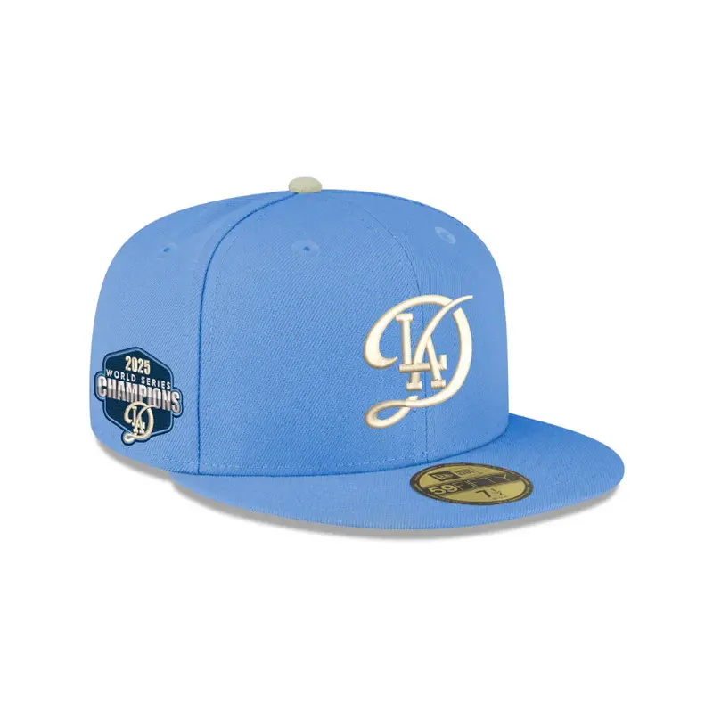 Los Angeles Dodgers 2025 City Connect World Series Champions Sky Blue SP 59Fifty Fitted Cap