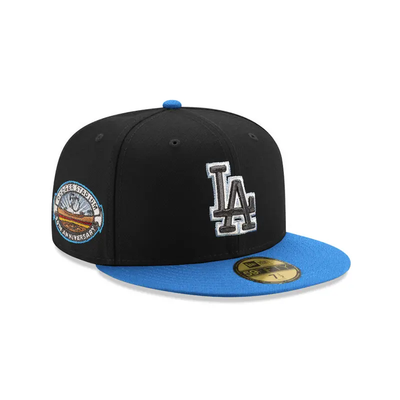 Los Angeles Dodgers 50th Anniversary Black and Blue SP 59Fifty Fitted Cap
