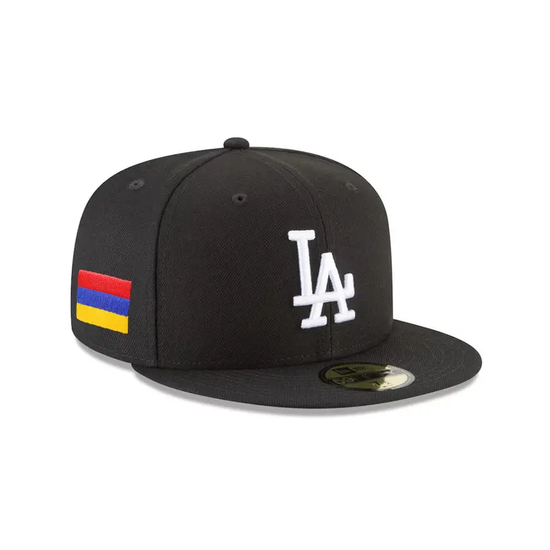 Los Angeles Dodgers Armenian Flag Black-on-White SP 59Fifty Fitted Cap