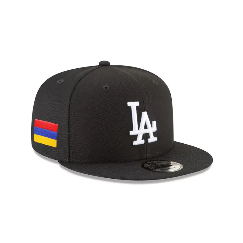 Los Angeles Dodgers Armenian Flag Black-on-White SP 9Fifty Snapback Cap