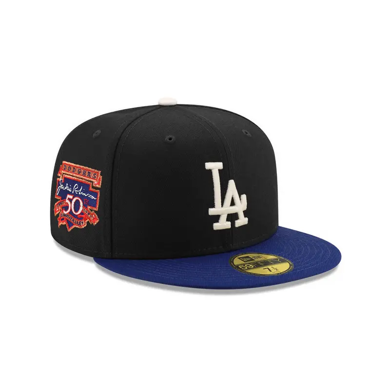 Los Angeles Dodgers Black & Royal Two-Tone Jackie Robinson 50th Anniversary SP 59Fifty Fitted Cap