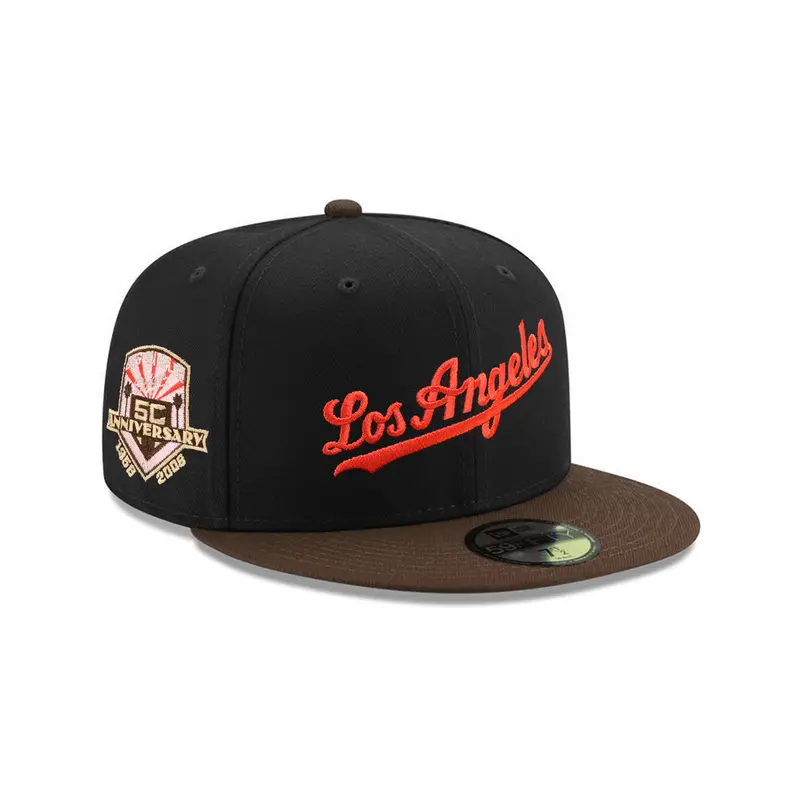 Los Angeles Dodgers Black & Walnut Two-Tone 50th Anniversary Special Edition 59Fifty Fitted Cap