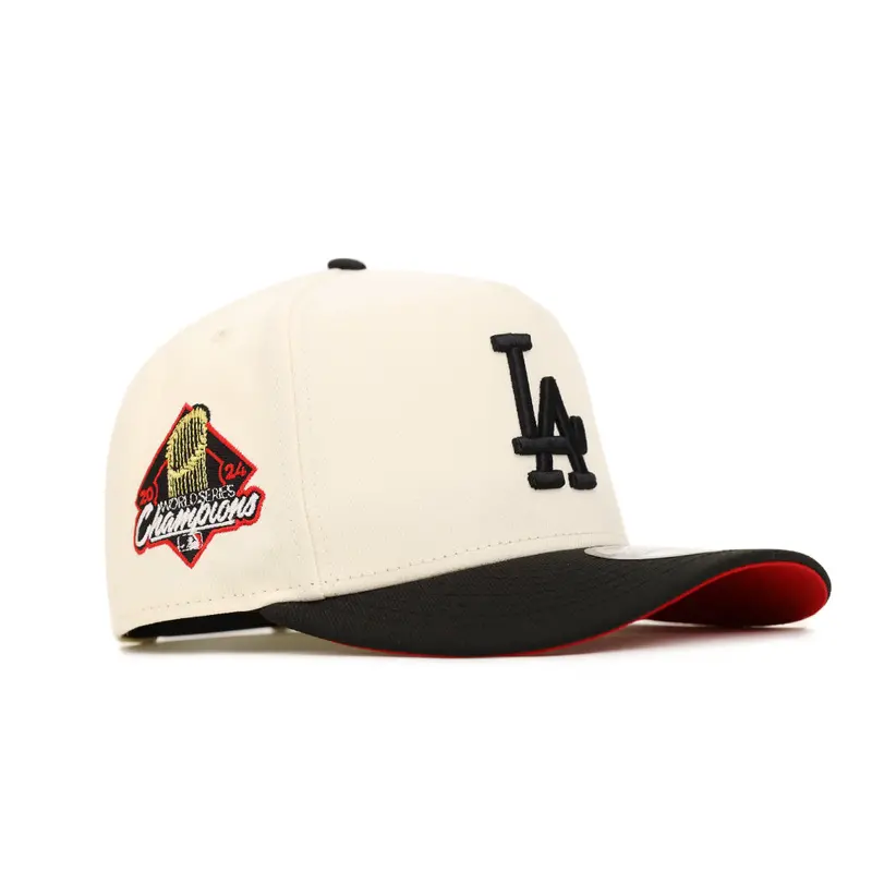Los Angeles Dodgers Chrome-Black Two-Tone 2024 World Series Champions Snapback Cap (SP 9Fifty A-Frame)