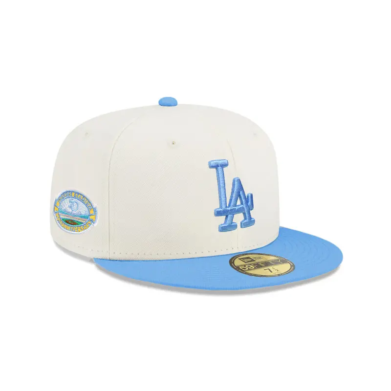 Los Angeles Dodgers Chrome Blue & White 2-Tone Stadium 50th Anniversary SP 59Fifty Fitted Cap