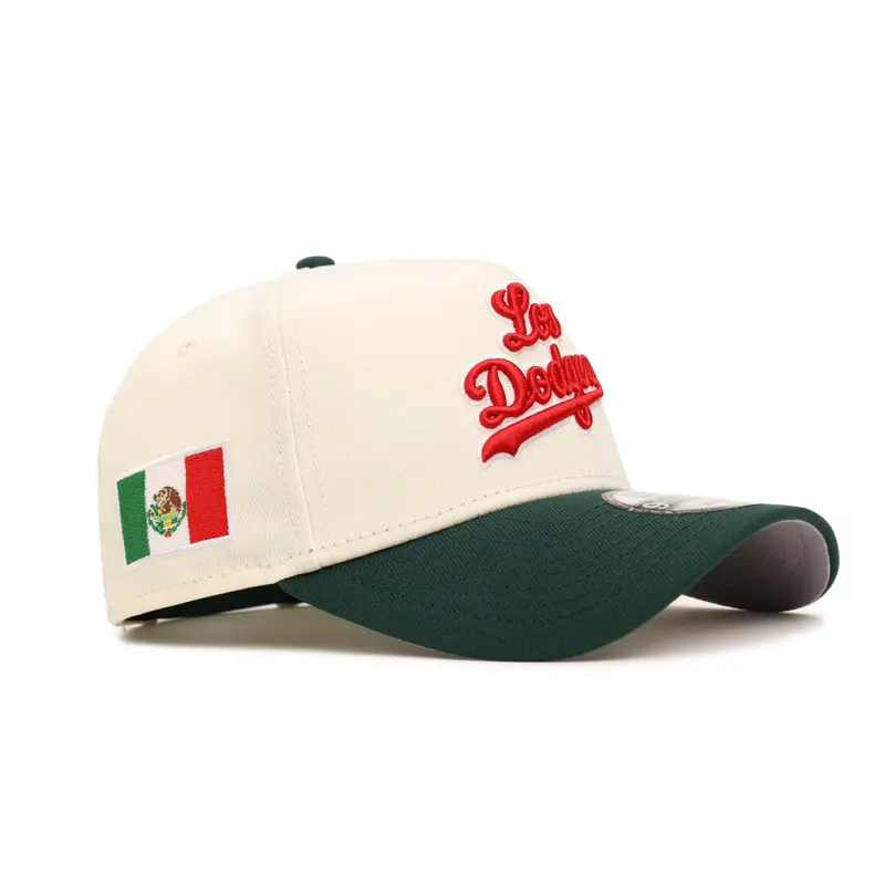 Los Angeles Dodgers Los Dodgers Chrome Green and Mexico Flag 9Forty A-Frame Snapback