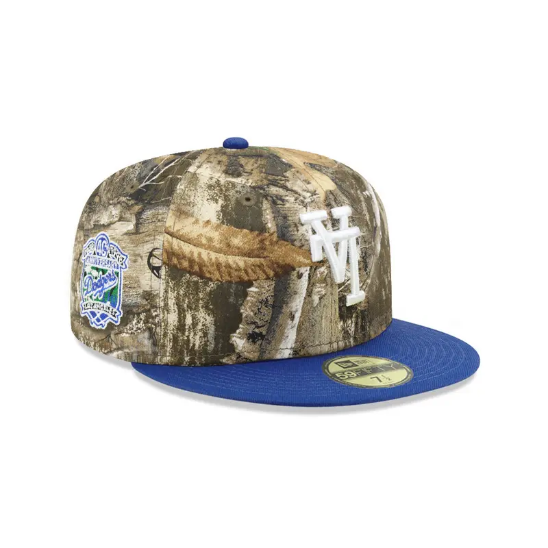 Los Angeles Dodgers Real Tree Camo Royal & Black Upside-Down Logo 40th Anniversary 59Fifty Fitted Cap