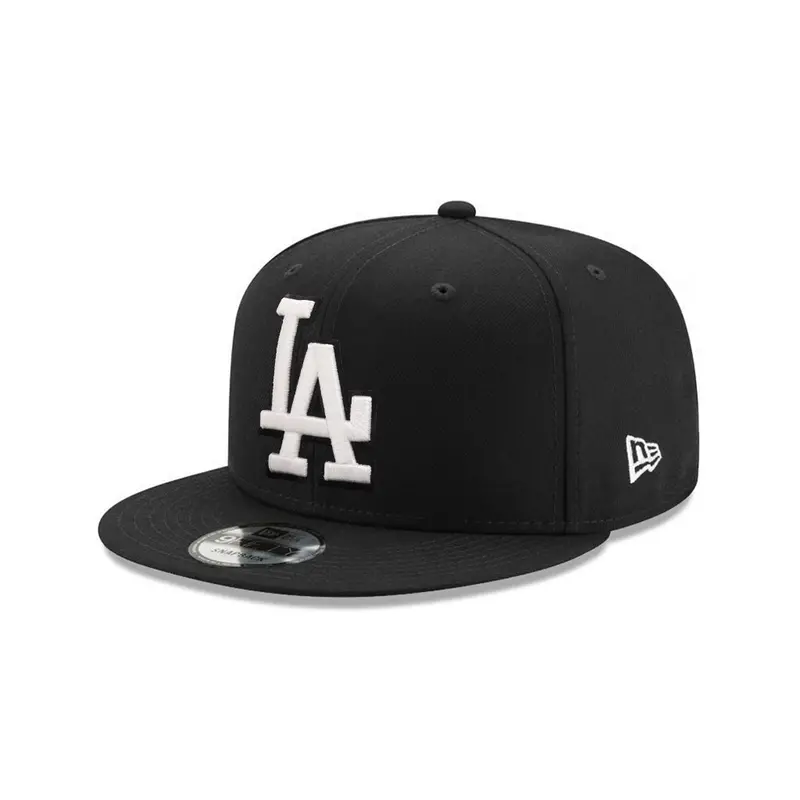Los Angeles Dodgers Sleek Black-on-White MLB Logo Snapback