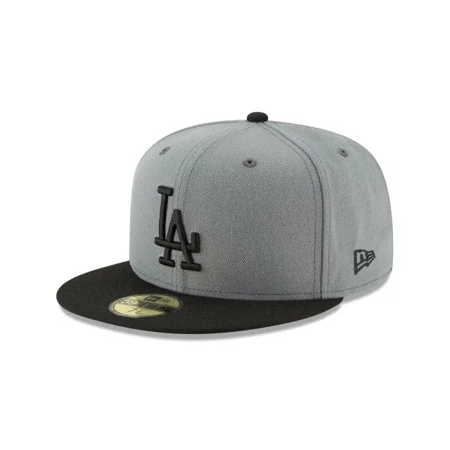 Los Angeles Dodgers Storm Gray & Black MLB 59Fifty Fitted Hat