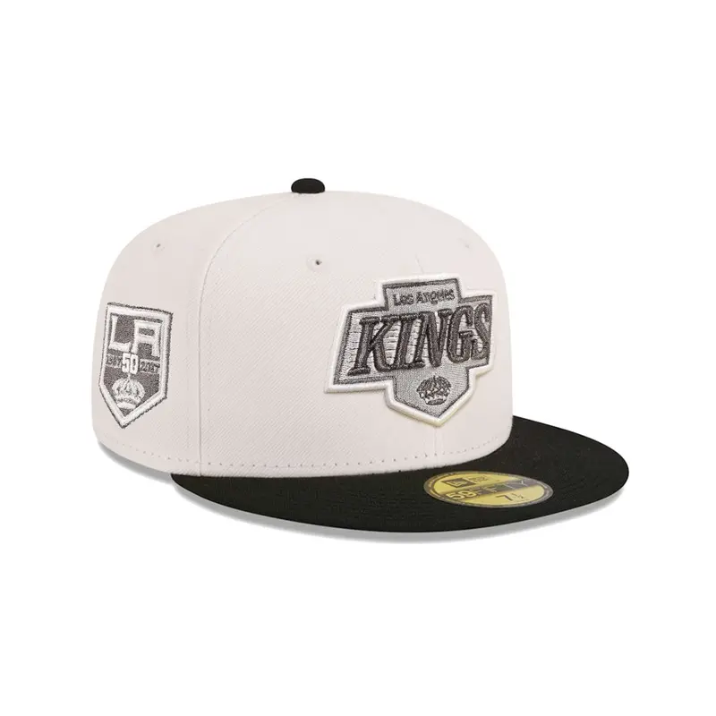 Los Angeles Kings 50th Anniversary Stone & Black 2-Tone NHL 59Fifty Fitted Cap