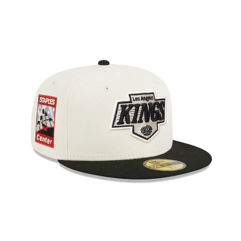 Los Angeles Kings Staples Center Fitted Cap – Chrome Black Two-Tone NHL Design