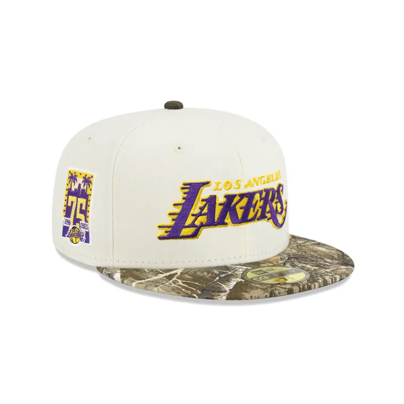 Los Angeles Lakers Chrome Camo Two-Tone 75th Anniversary 59Fifty Fitted Hat