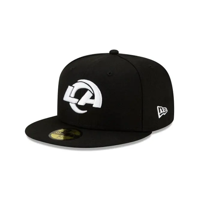 Los Angeles Rams Black-and-White 59Fifty Fitted Cap – Official NFL Design