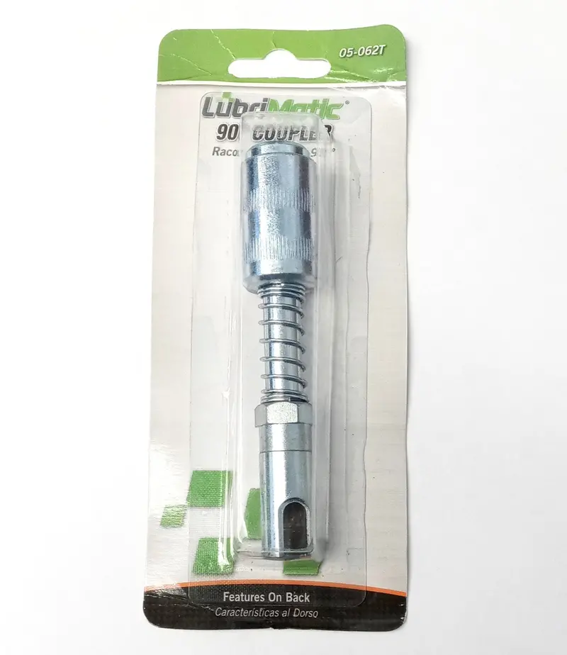 LubriMatic 05-062T 90° Grease Gun Coupler – Angled Fitting for Tight Spaces
